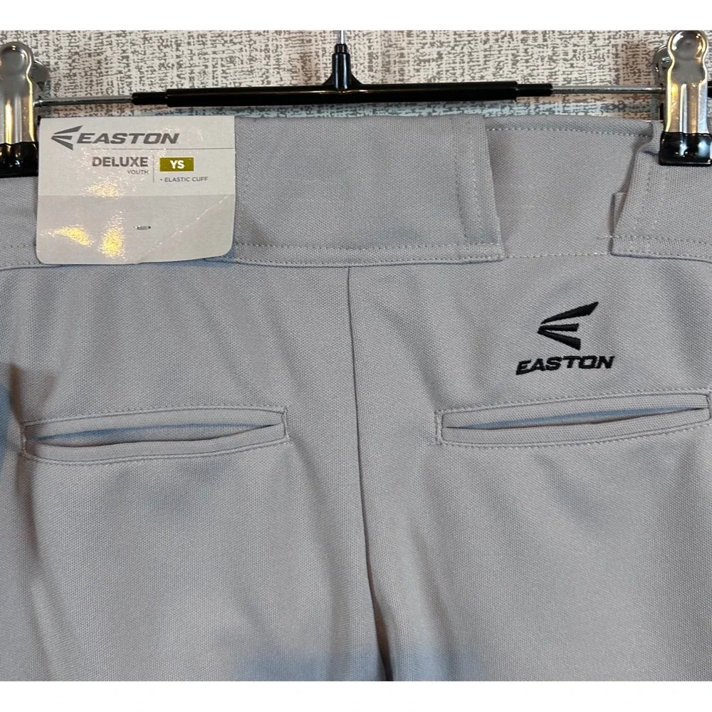 Easton Deluxe Youth Baseball Pants Grey Elastic Cuff Boys Size YS New‎ With Tags